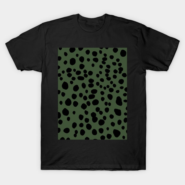 Dalmatian Print on Green T-Shirt by OneThreeSix